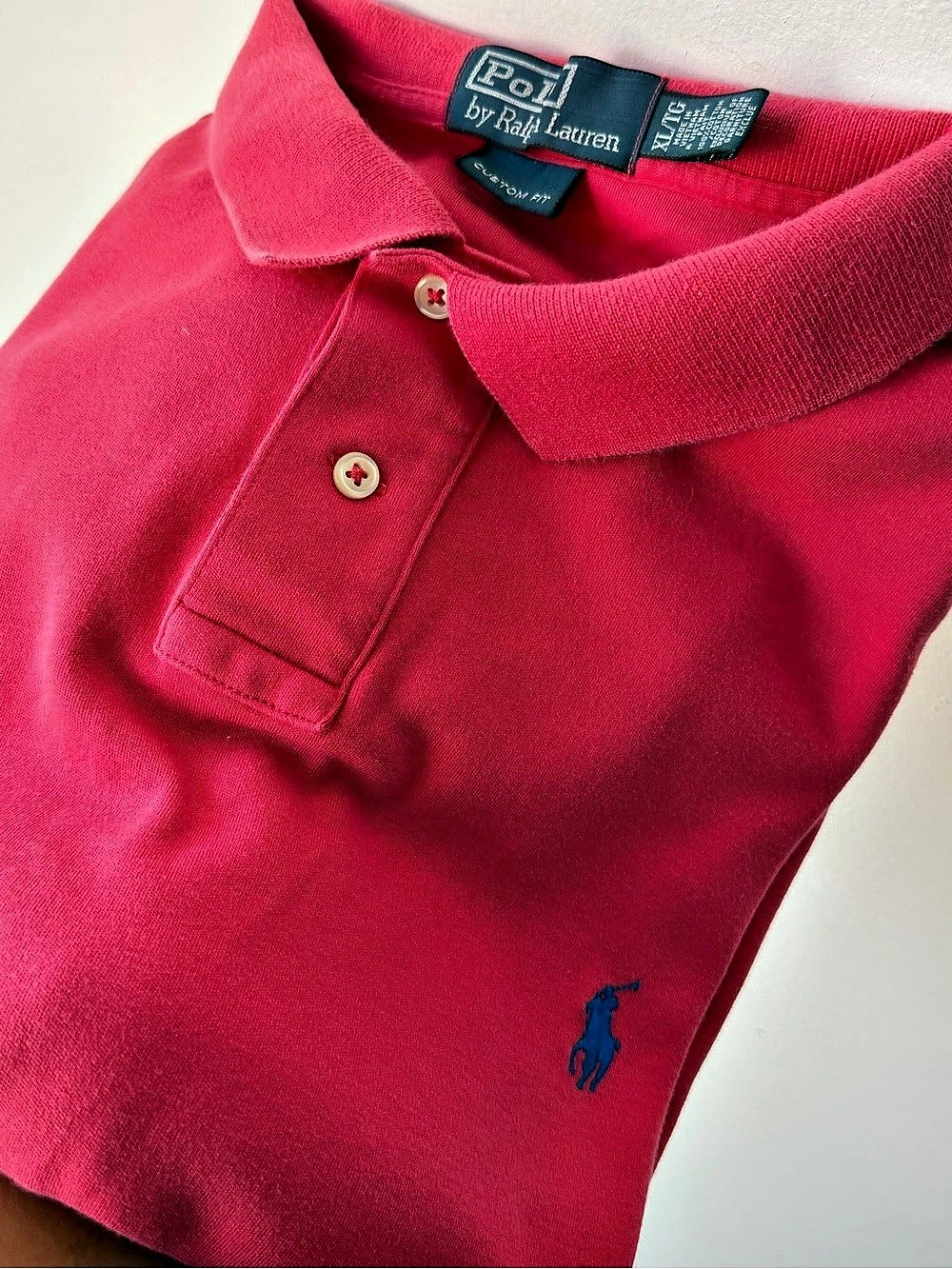 Polo Ralph Lauren Custom Fit Mesh Polo Shirt Pink XL